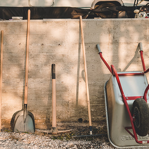 Anlegen von Beeten und Rasen